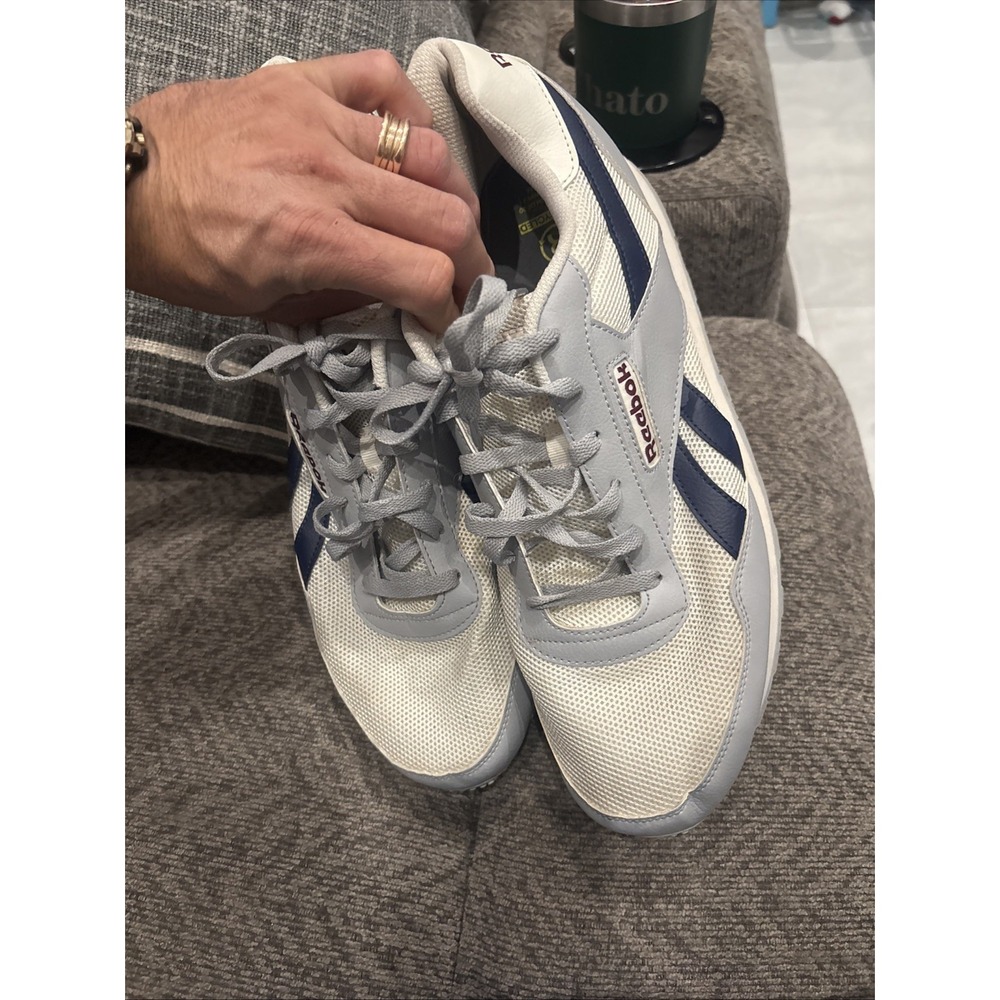 Size 13 - Reebok Rewind Run Chalk Vector Navy - Picture 2 of 6